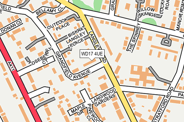 WD17 4UE map - OS OpenMap – Local (Ordnance Survey)