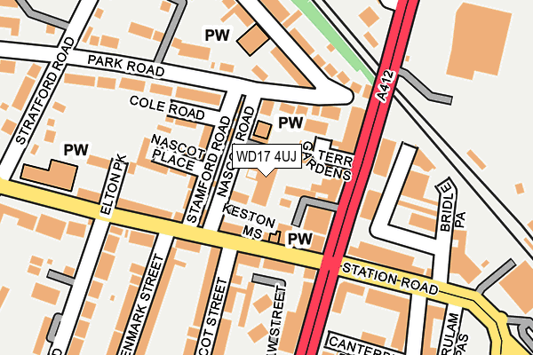WD17 4UJ map - OS OpenMap – Local (Ordnance Survey)