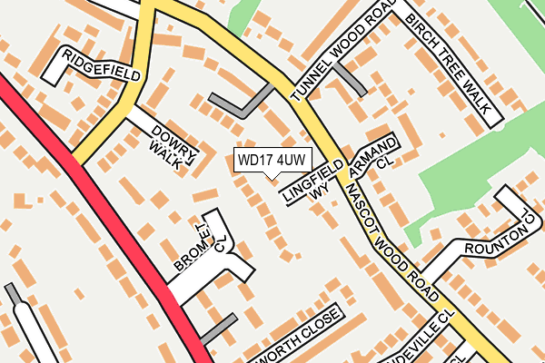 WD17 4UW map - OS OpenMap – Local (Ordnance Survey)