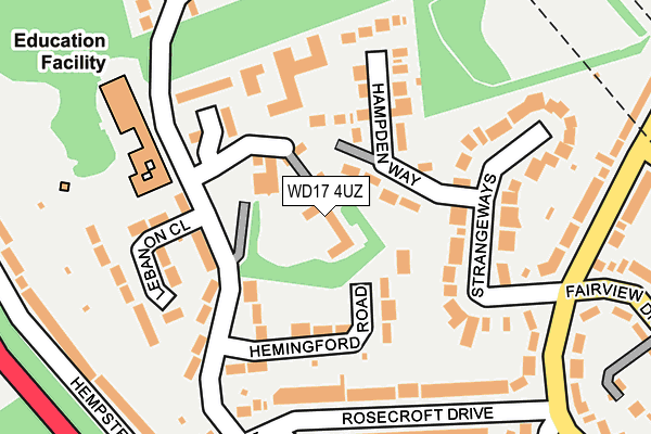 WD17 4UZ map - OS OpenMap – Local (Ordnance Survey)