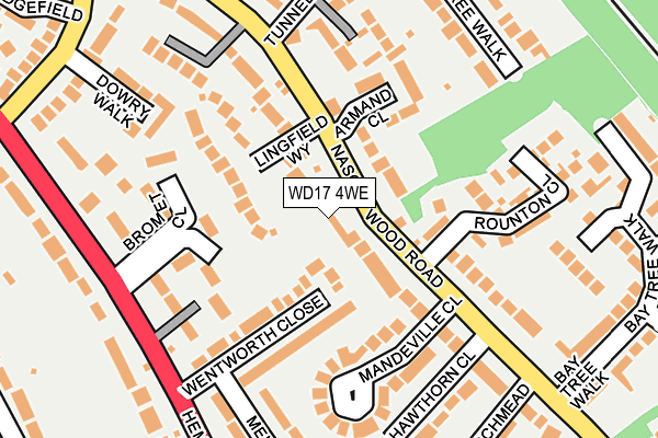 WD17 4WE map - OS OpenMap – Local (Ordnance Survey)