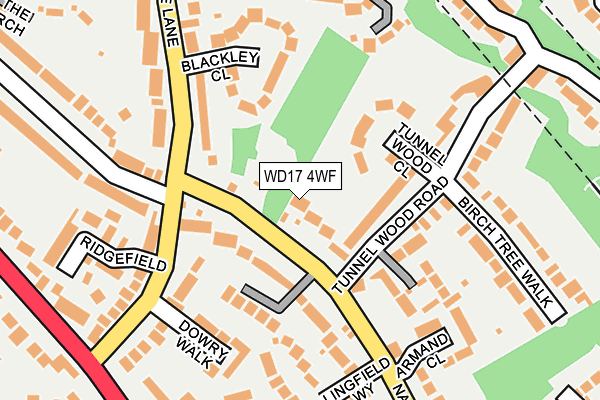 WD17 4WF map - OS OpenMap – Local (Ordnance Survey)