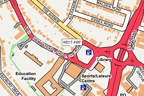WD17 4WP map - OS OpenMap – Local (Ordnance Survey)