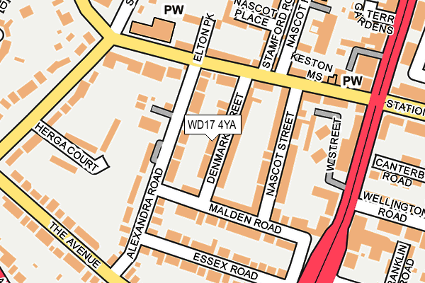 WD17 4YA map - OS OpenMap – Local (Ordnance Survey)