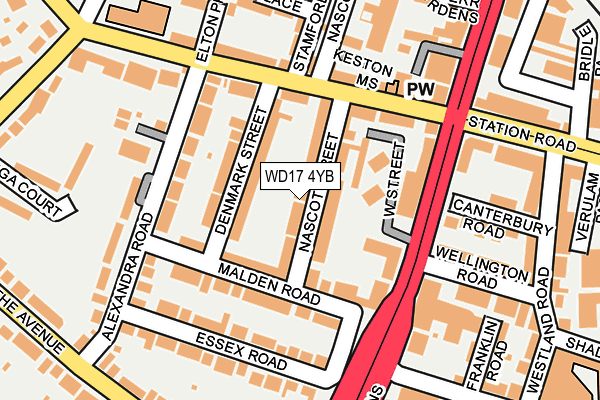 WD17 4YB map - OS OpenMap – Local (Ordnance Survey)