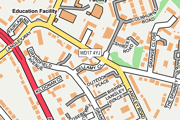 WD17 4YJ map - OS OpenMap – Local (Ordnance Survey)