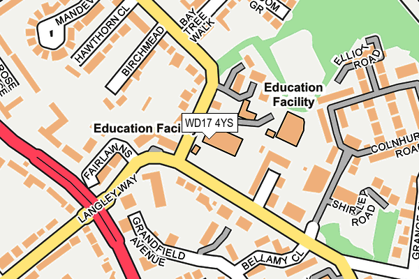 WD17 4YS map - OS OpenMap – Local (Ordnance Survey)