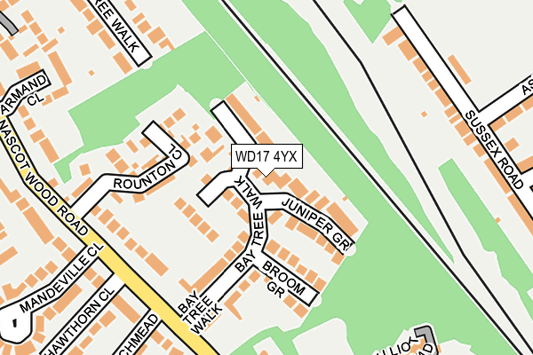 WD17 4YX map - OS OpenMap – Local (Ordnance Survey)