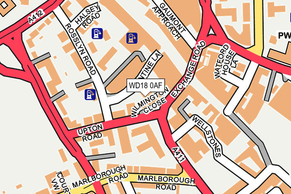 WD18 0AF map - OS OpenMap – Local (Ordnance Survey)