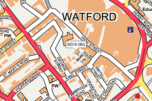 WD18 0BG map - OS OpenMap – Local (Ordnance Survey)