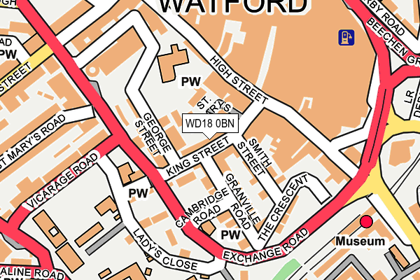 WD18 0BN map - OS OpenMap – Local (Ordnance Survey)