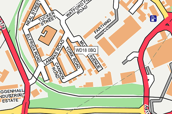 WD18 0BQ map - OS OpenMap – Local (Ordnance Survey)