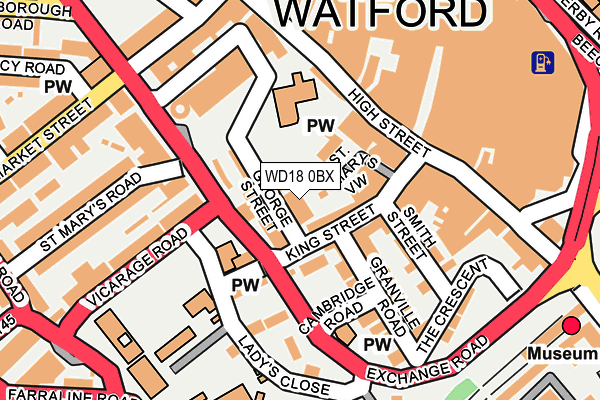 WD18 0BX map - OS OpenMap – Local (Ordnance Survey)