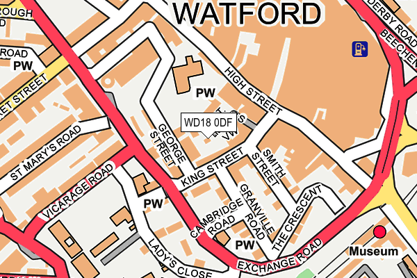 WD18 0DF map - OS OpenMap – Local (Ordnance Survey)