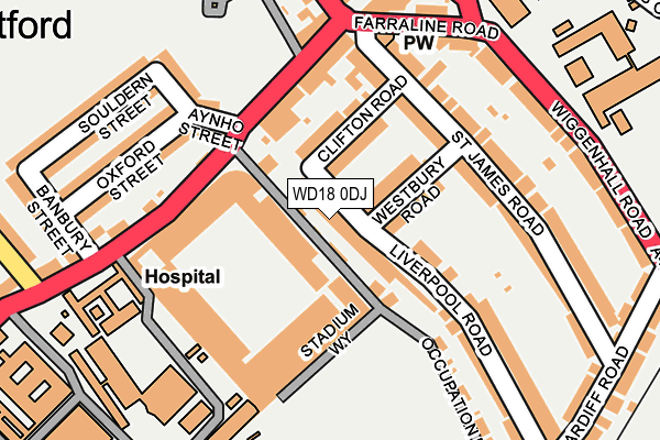 WD18 0DJ map - OS OpenMap – Local (Ordnance Survey)