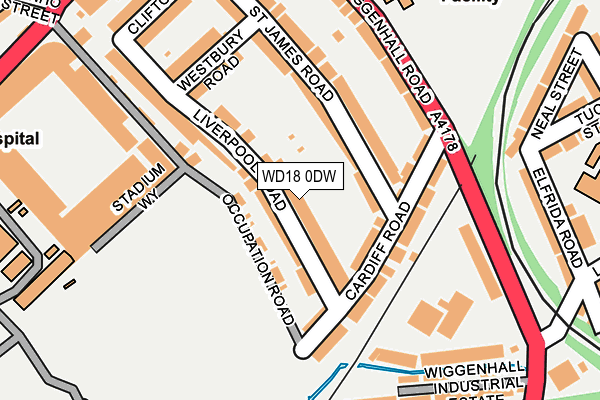 WD18 0DW map - OS OpenMap – Local (Ordnance Survey)