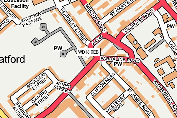 WD18 0EB map - OS OpenMap – Local (Ordnance Survey)