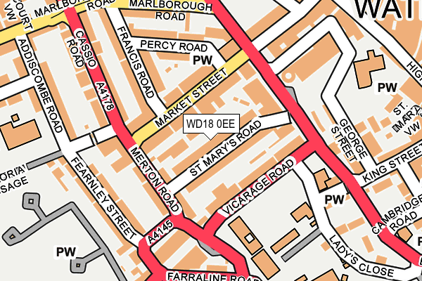 WD18 0EE map - OS OpenMap – Local (Ordnance Survey)