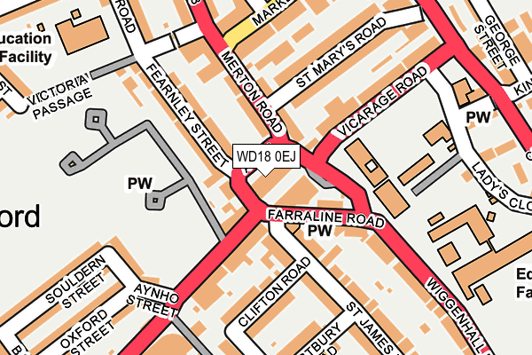 WD18 0EJ map - OS OpenMap – Local (Ordnance Survey)