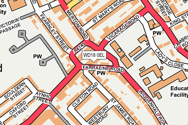 WD18 0EL map - OS OpenMap – Local (Ordnance Survey)