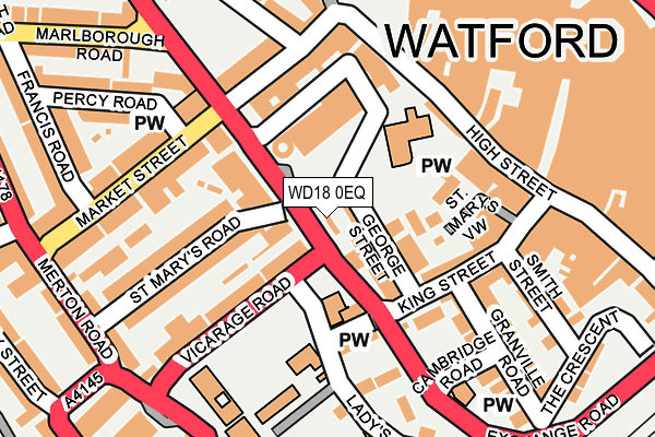 WD18 0EQ map - OS OpenMap – Local (Ordnance Survey)