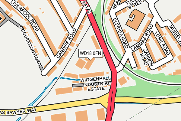 WD18 0FN map - OS OpenMap – Local (Ordnance Survey)