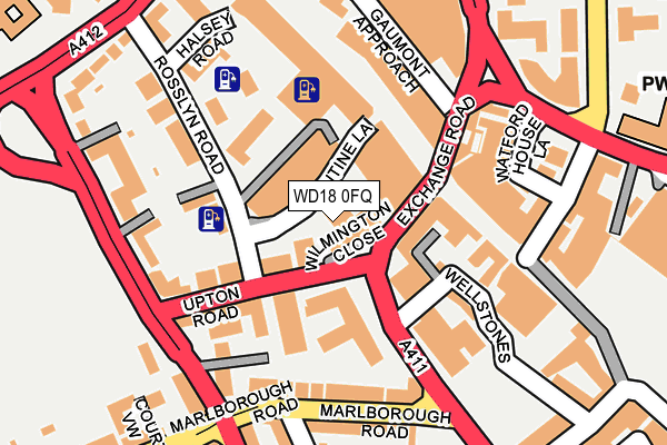 WD18 0FQ map - OS OpenMap – Local (Ordnance Survey)