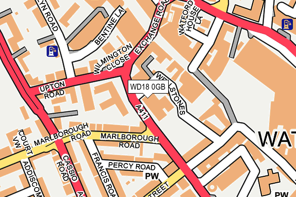 WD18 0GB map - OS OpenMap – Local (Ordnance Survey)