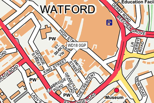 WD18 0GP map - OS OpenMap – Local (Ordnance Survey)