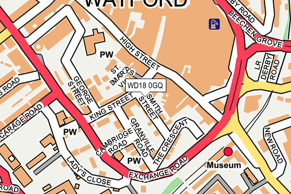 WD18 0GQ map - OS OpenMap – Local (Ordnance Survey)