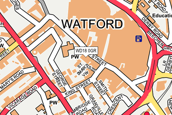 WD18 0GR map - OS OpenMap – Local (Ordnance Survey)