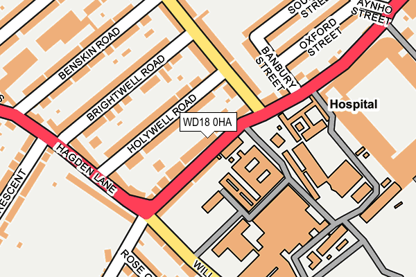 WD18 0HA map - OS OpenMap – Local (Ordnance Survey)