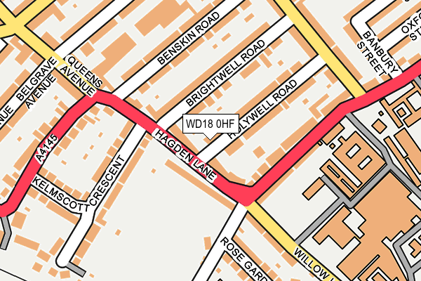 WD18 0HF map - OS OpenMap – Local (Ordnance Survey)