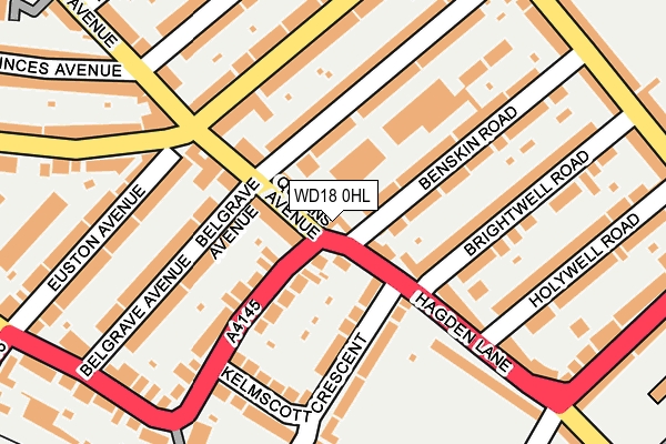 WD18 0HL map - OS OpenMap – Local (Ordnance Survey)