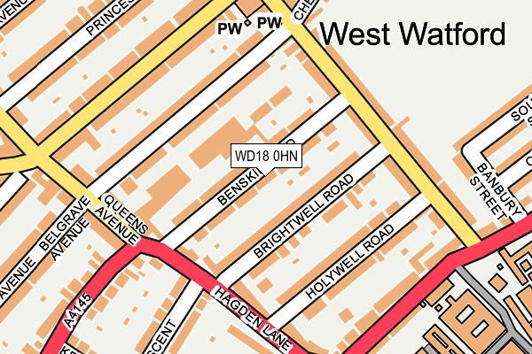 WD18 0HN map - OS OpenMap – Local (Ordnance Survey)