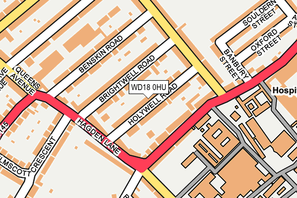 WD18 0HU map - OS OpenMap – Local (Ordnance Survey)