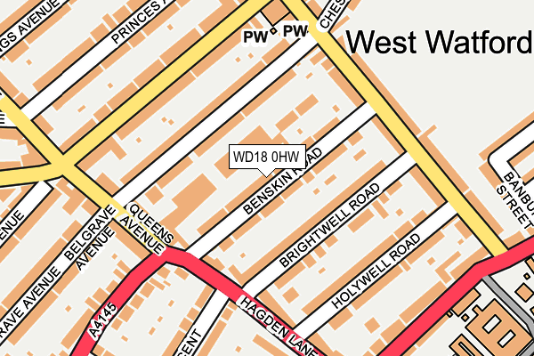 WD18 0HW map - OS OpenMap – Local (Ordnance Survey)