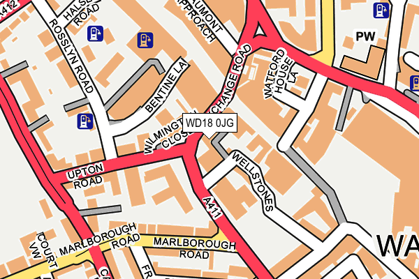 WD18 0JG map - OS OpenMap – Local (Ordnance Survey)