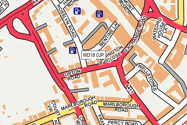 WD18 0JP map - OS OpenMap – Local (Ordnance Survey)