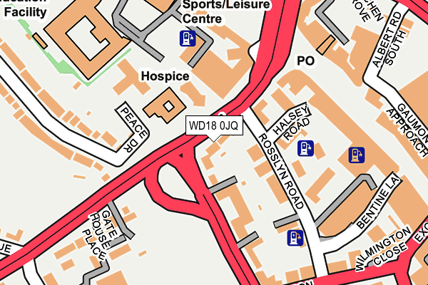 WD18 0JQ map - OS OpenMap – Local (Ordnance Survey)