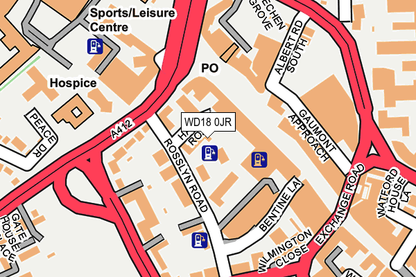 WD18 0JR map - OS OpenMap – Local (Ordnance Survey)