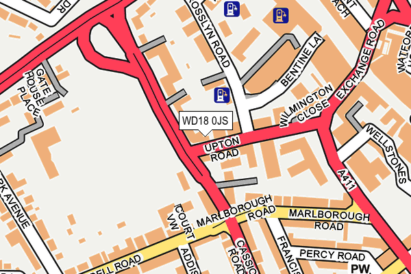 WD18 0JS map - OS OpenMap – Local (Ordnance Survey)