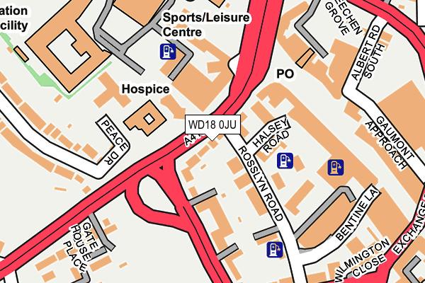 WD18 0JU map - OS OpenMap – Local (Ordnance Survey)