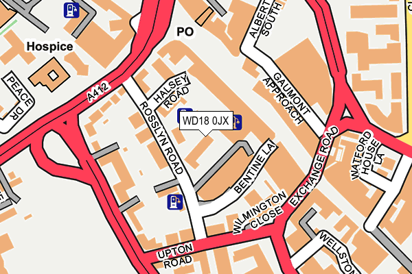 WD18 0JX map - OS OpenMap – Local (Ordnance Survey)
