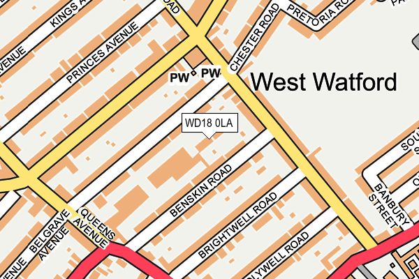 WD18 0LA map - OS OpenMap – Local (Ordnance Survey)