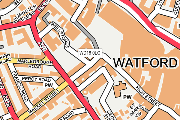 WD18 0LG map - OS OpenMap – Local (Ordnance Survey)
