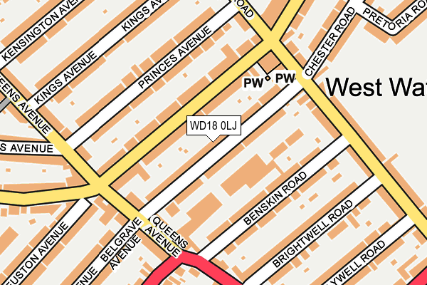 WD18 0LJ map - OS OpenMap – Local (Ordnance Survey)