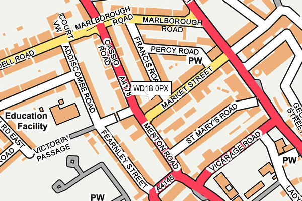 WD18 0PX map - OS OpenMap – Local (Ordnance Survey)