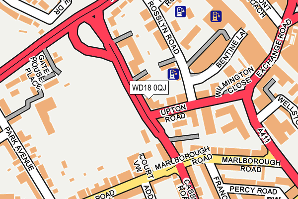 WD18 0QJ map - OS OpenMap – Local (Ordnance Survey)