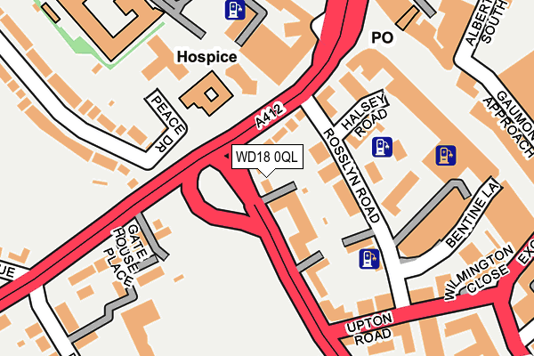 WD18 0QL map - OS OpenMap – Local (Ordnance Survey)